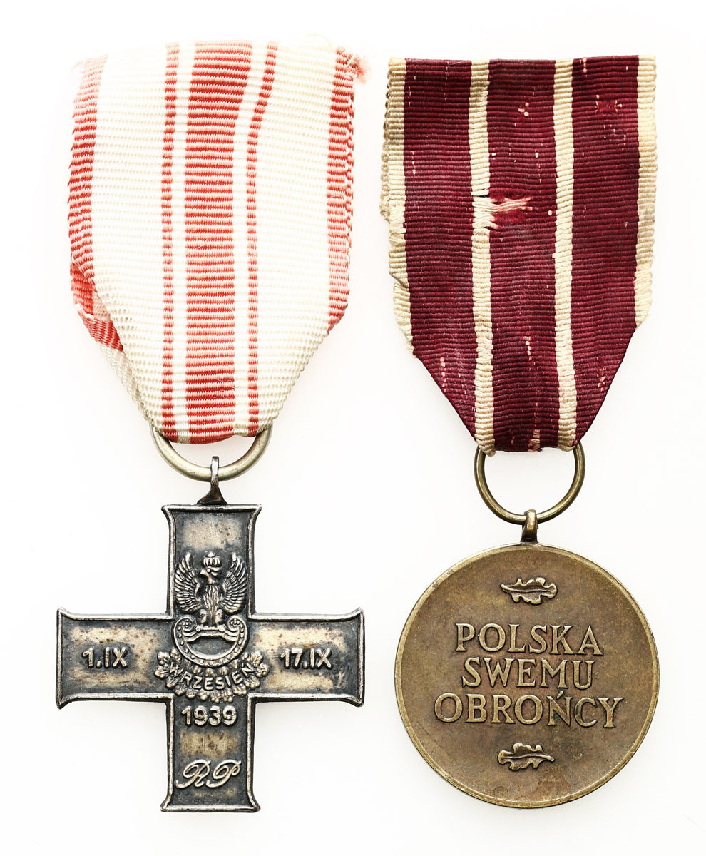 II RP. Zestaw 2 medali - Polska Swemu Obrońcy i Krzyż Kampanii Wrześniowej 1939